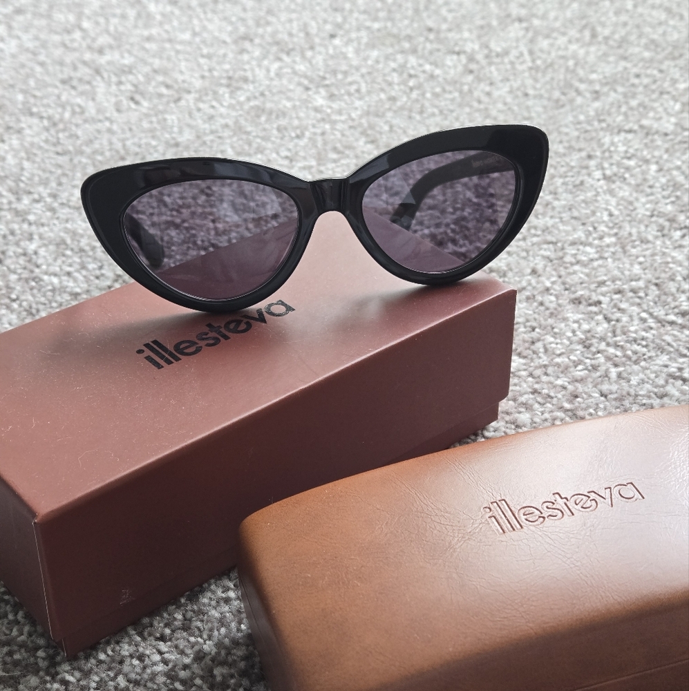 Illesteva Black Cat Eye Sunglasses